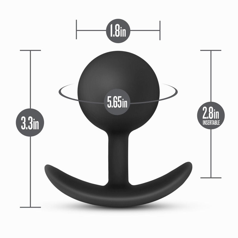 Anal adventures platinum - vibrating butt plug - Product front view, with dimensions  | Flirtybay.com.au